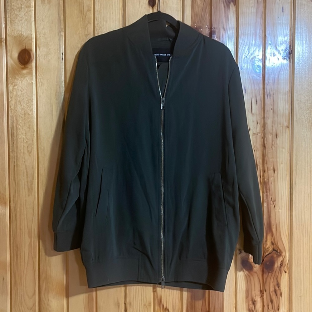 Who What Wear Green Oversized Bomber Jacket